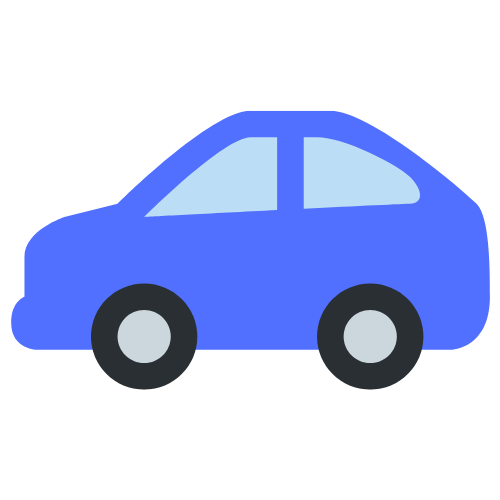 青い車
